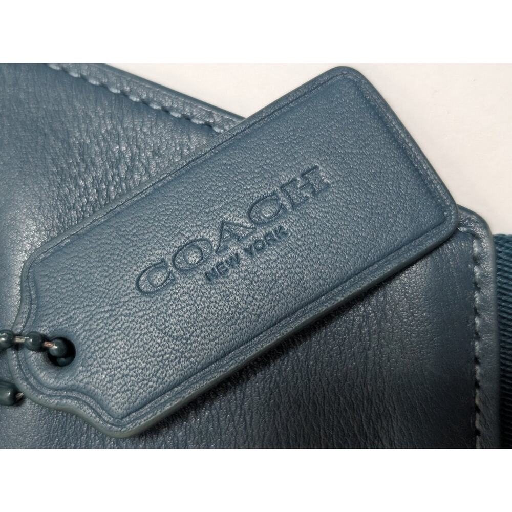 Coach Dark Teal Perforated Leather Belt Bag - Picture 7 of 9